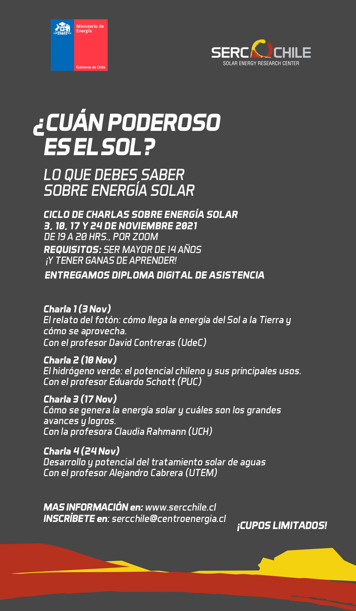 (Español) SERC Chile Organiza Ciclo Gratuito De Charlas Sobre Energía Solar